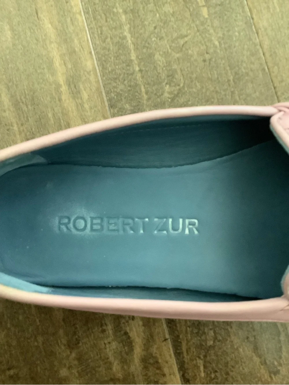 Women's Pink Woven Leather Loafers with Gold Bit Accent